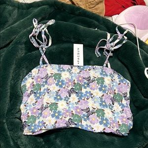 NWT Pacsun butterfly/floral crop top